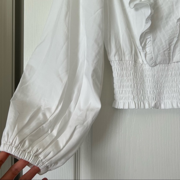 Express V Neck Ruffle Blouse - Picture 6 of 7